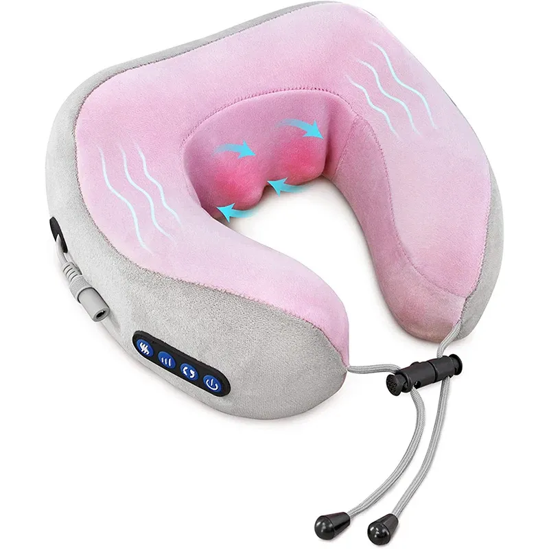 Masseur électrique de cou à vibration 3D et pétrissage Shiatsu, massage du dos, oreiller en U pour les épaules, soulagement des douleurs cervicales, 2025 9