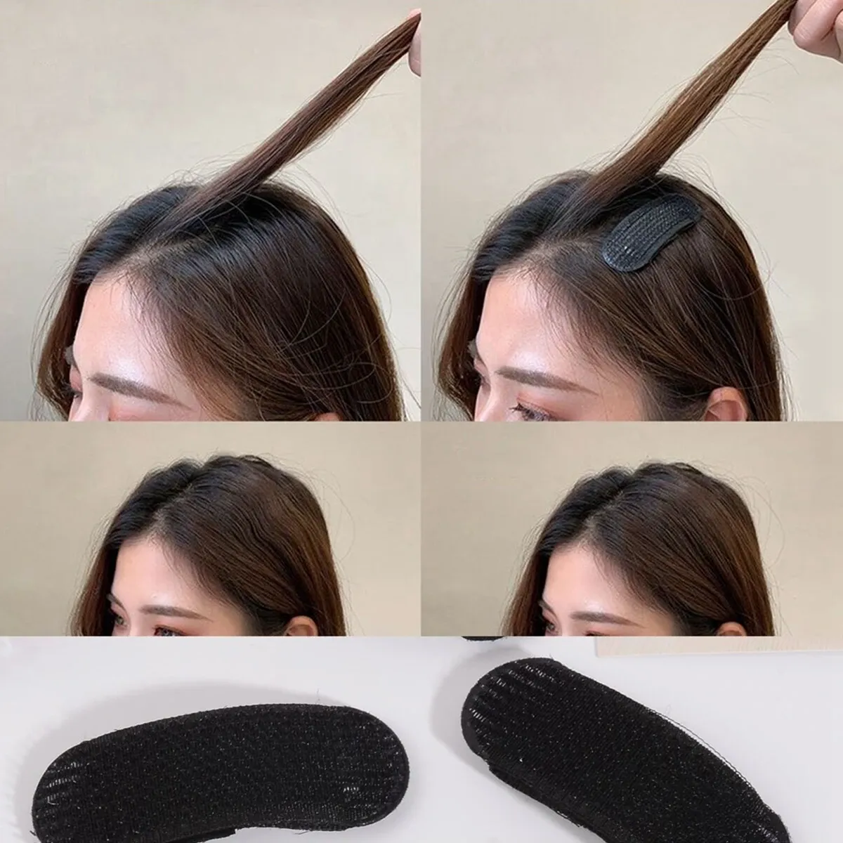Lot de pinces à cheveux invisibles pour volume des racines, coiffure facile, coloris uni, forme ovale 6