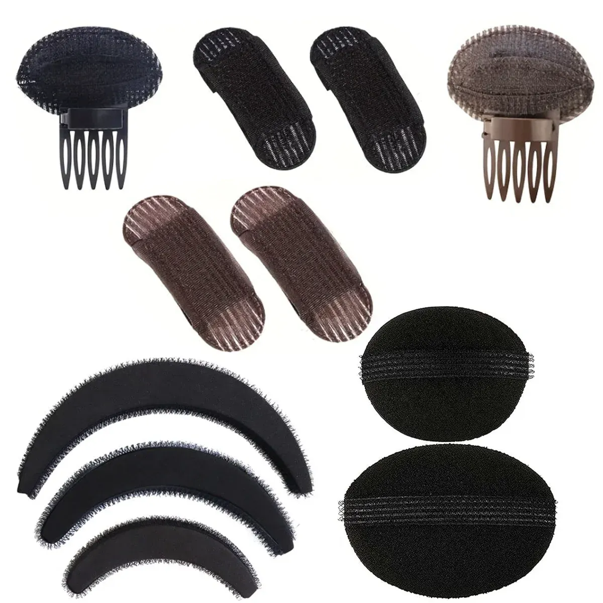 Lot de pinces à cheveux invisibles pour volume des racines, coiffure facile, coloris uni, forme ovale 12