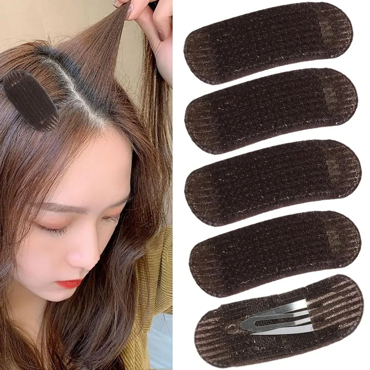Lot de pinces à cheveux invisibles pour volume des racines, coiffure facile, coloris uni, forme ovale 10