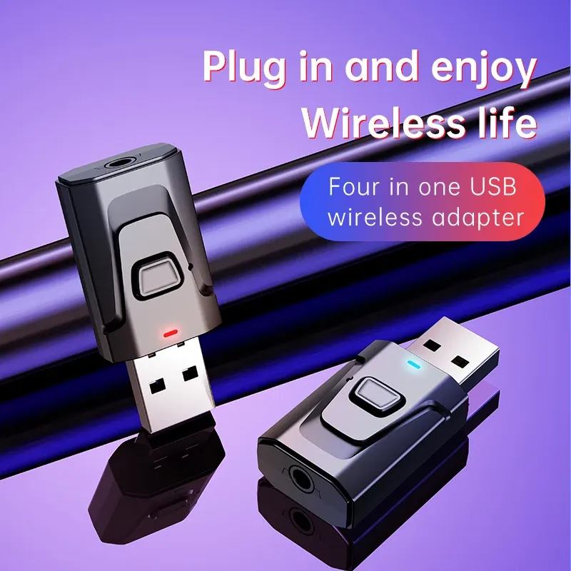 Émetteur-récepteur Audio Bluetooth 5.4 USB, adaptateur sans fil avec sortie/entrée 3.5 mm AUX et RCA, compatible TV, PC, casque, chaîne stéréo, autoradio et Hi-Fi 2