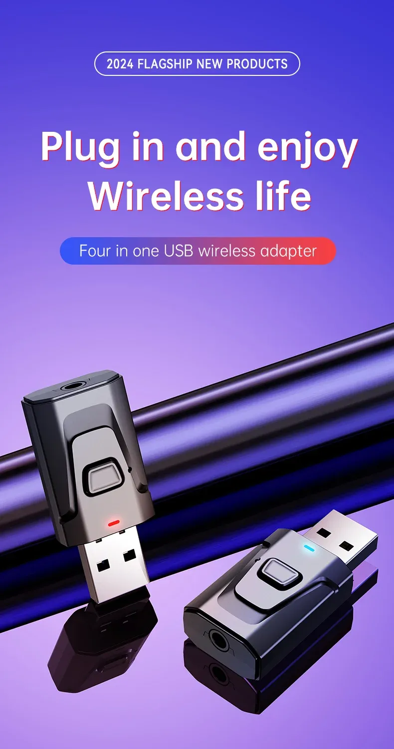 Adaptateur audio Bluetooth émetteur et récepteur, vue d'ensemble
