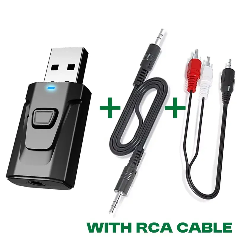 Émetteur-récepteur Audio Bluetooth 5.4 USB, adaptateur sans fil avec sortie/entrée 3.5 mm AUX et RCA, compatible TV, PC, casque, chaîne stéréo, autoradio et Hi-Fi 7