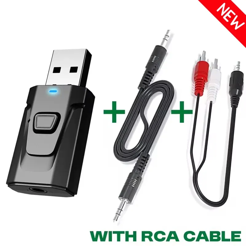 Émetteur-récepteur Audio Bluetooth 5.4 USB, adaptateur sans fil avec sortie/entrée 3.5 mm AUX et RCA, compatible TV, PC, casque, chaîne stéréo, autoradio et Hi-Fi 8