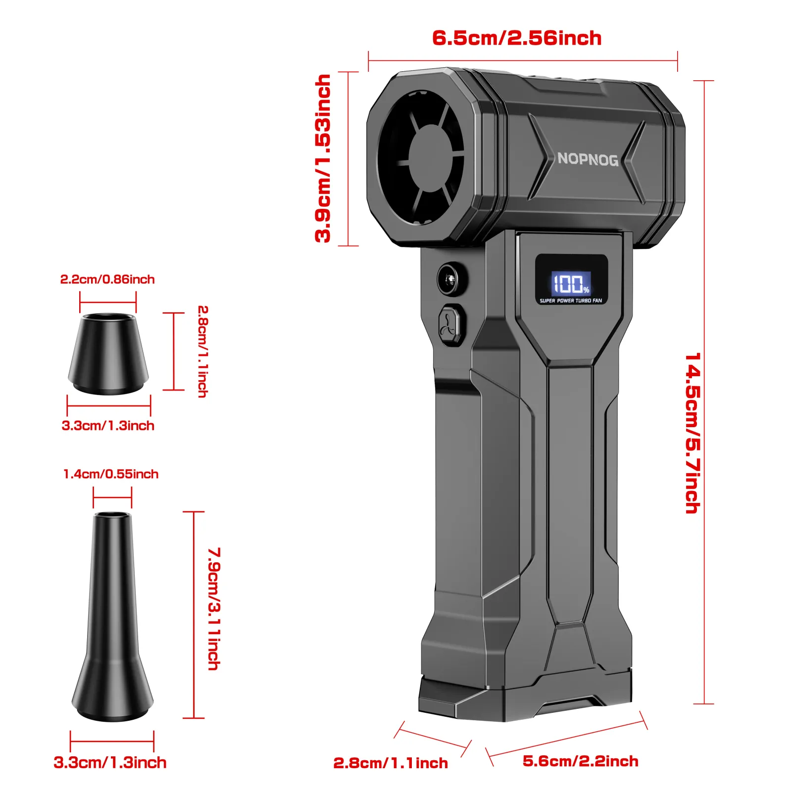 Détail du souffleur portable au design raffiné