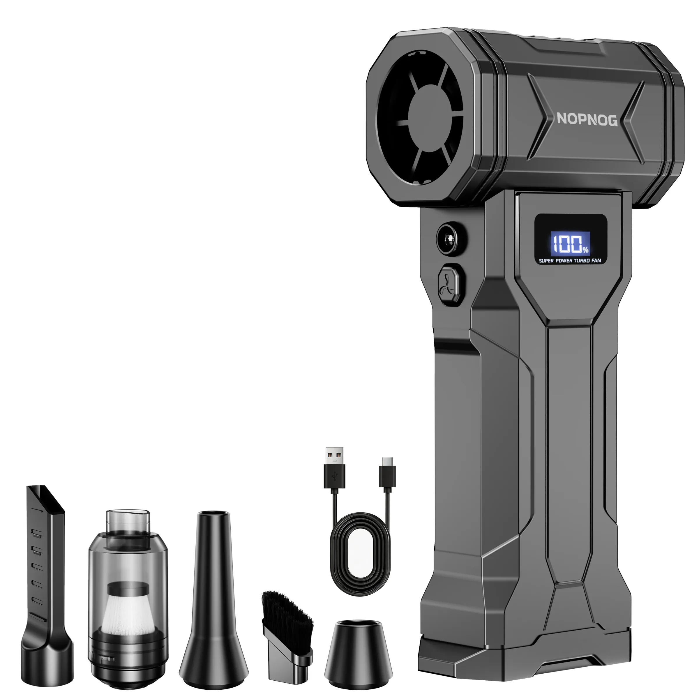 Souffleur à neige pour voiture 4 vitesses, rechargeable USB-C, 110 000 tr/min, dépoussiéreur électrique portable 9