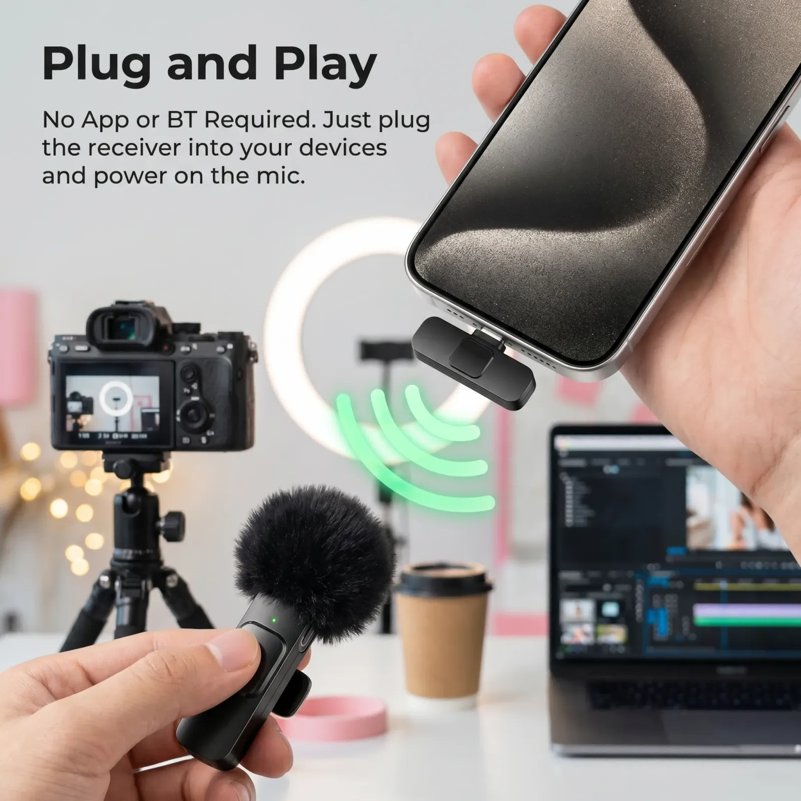Microphone sans fil à clipser, fixation sur vêtement