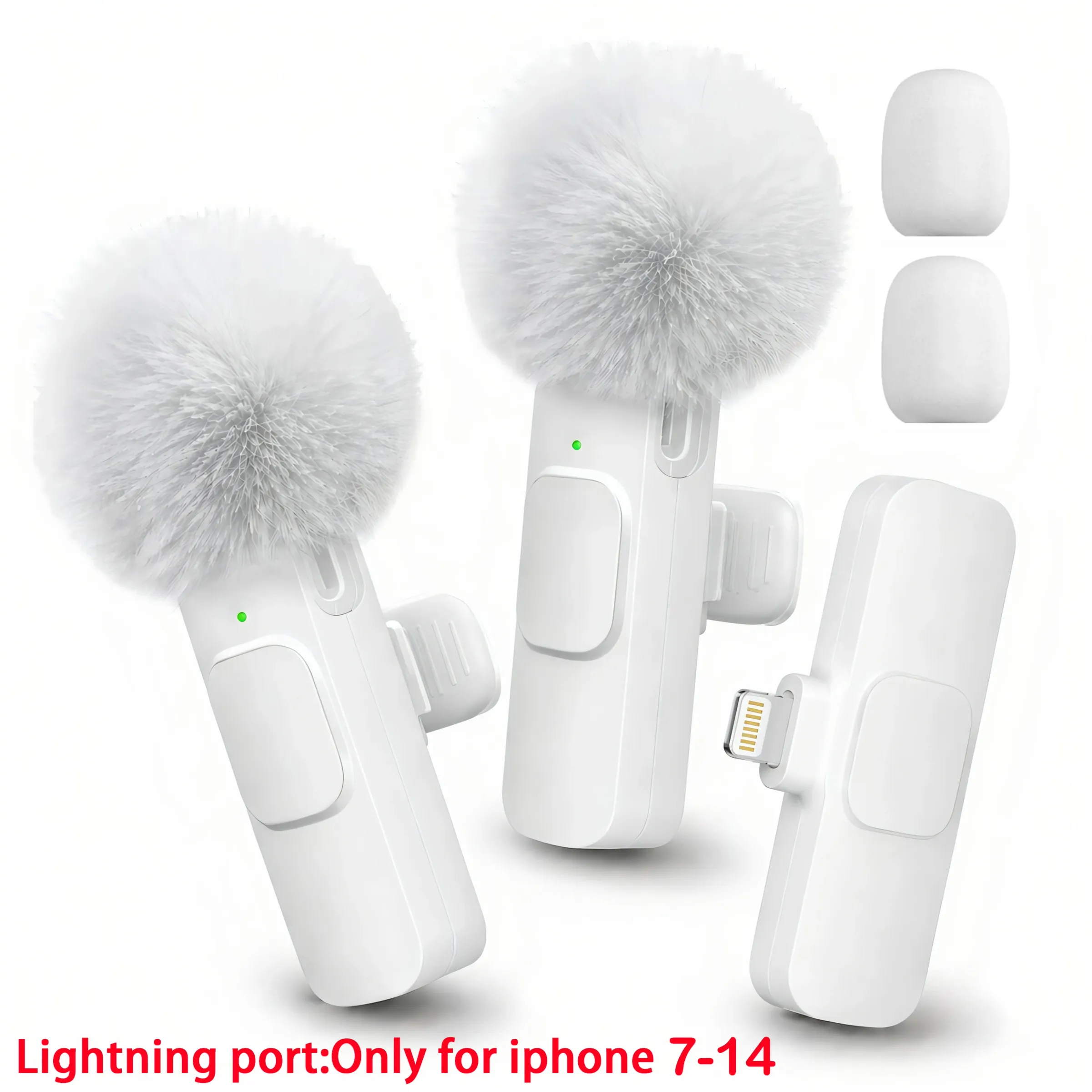 Microphone sans fil miniature à clip, connecteur Lightning 10