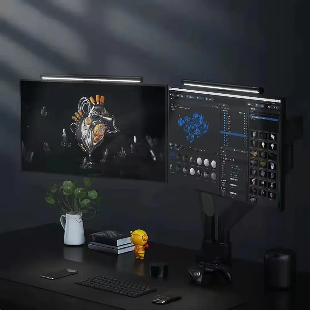 Lampe de bureau LYMAX M2/M2 Plus – Barre lumineuse suspendue pour écran avec protection des yeux, compatible moniteur PC, télécommande sans fil 2