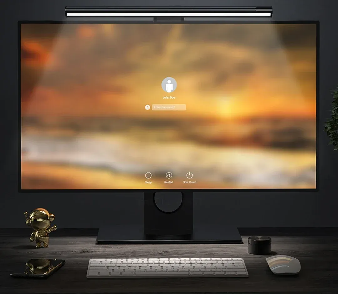 Barre lumineuse LYMAX en situation sur un bureau moderne