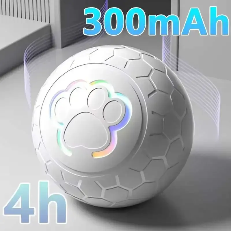 Balle interactive intelligente pour chiens et chats, à roulement et rebond automatiques, éclairage RVB, recharge USB