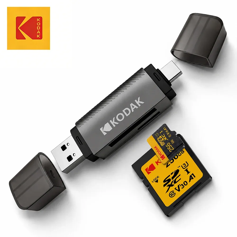 Lecteur de carte Kodak 4 en 1 USB 3.0 et USB-C pour cartes SD et microSD
