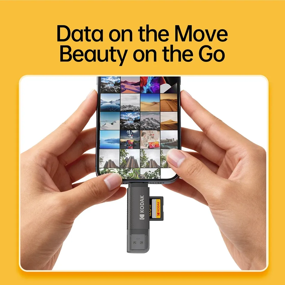 Lecteur de carte Kodak 4 en 1 USB 3.0 et USB-C pour cartes SD et microSD 5