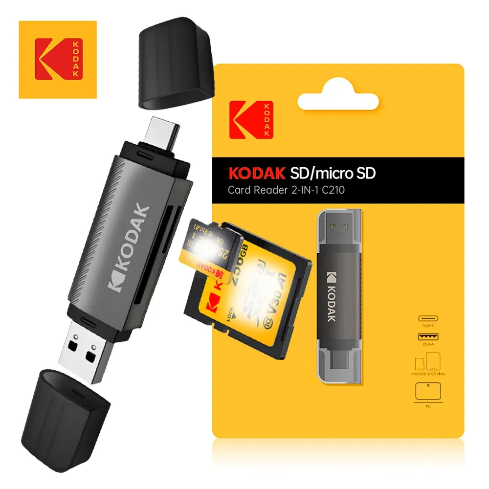 Lecteur de carte Kodak 4 en 1 USB 3.0 et USB-C pour cartes SD et microSD 7