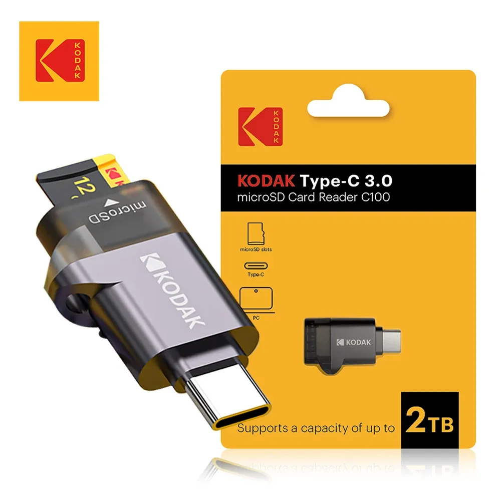 Lecteur de carte Kodak 4 en 1 USB 3.0 et USB-C pour cartes SD et microSD 8