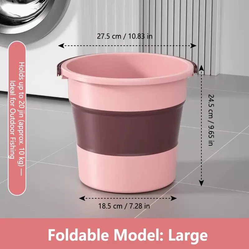 Seau pliable portable 5/10/17 L, multifonctionnel, en silicone épaissi, pour le lavage de voiture, la pêche et le camping 10