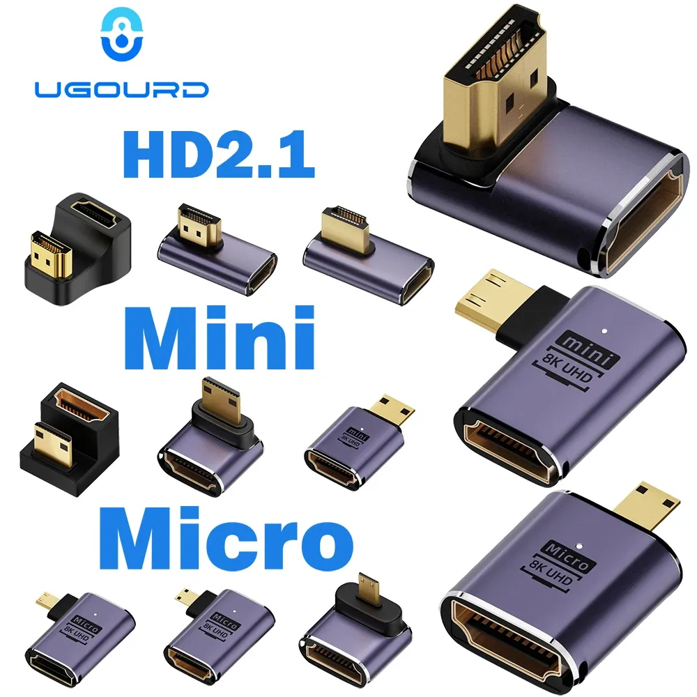 Adaptateur de câble HDMI, convertisseur Mini Micro HDMI vers HDMI 2.1, 48 Gbit/s, 8K60Hz, 4K120Hz, pour projecteur, téléviseur HD, PS4, PS5 et ordinateur portable - Image 1