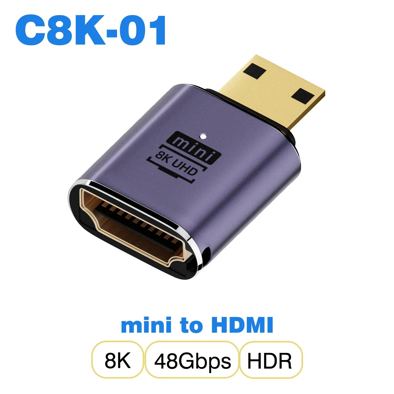 Adaptateur de câble HDMI, convertisseur Mini Micro HDMI vers HDMI 2.1, 48 Gbit/s, 8K60Hz, 4K120Hz, pour projecteur, téléviseur HD, PS4, PS5 et ordinateur portable 20