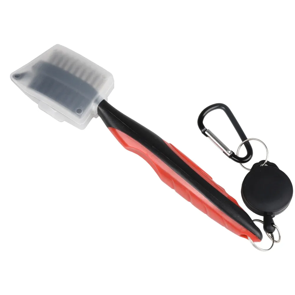 Nettoyeur de rainures de brosse pour clubs de golf, poils en nylon rétractables double face, mousqueton en aluminium, kit d'outils de nettoyage de rainures 12