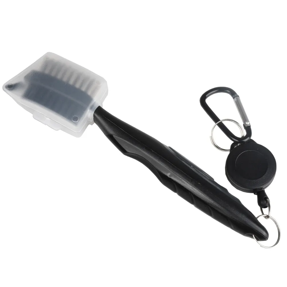 Nettoyeur de rainures de brosse pour clubs de golf, poils en nylon rétractables double face, mousqueton en aluminium, kit d'outils de nettoyage de rainures 10