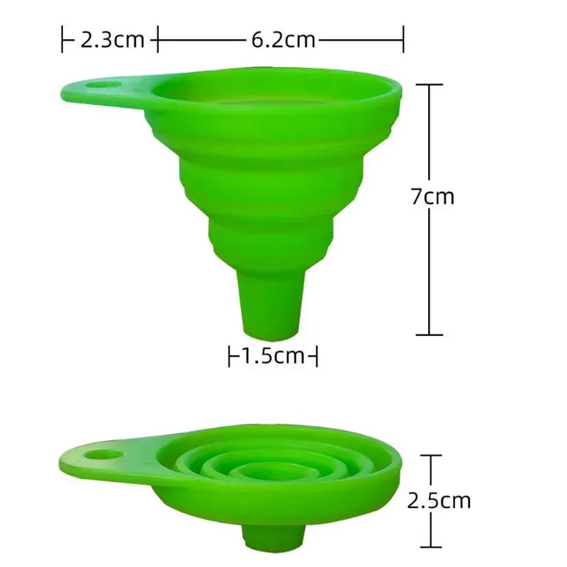 Entonnoir pliable en silicone mini, 1 pièce/2 pièces, portable, entonnoir télescopique pour le transvasement de liquides à domicile 5
