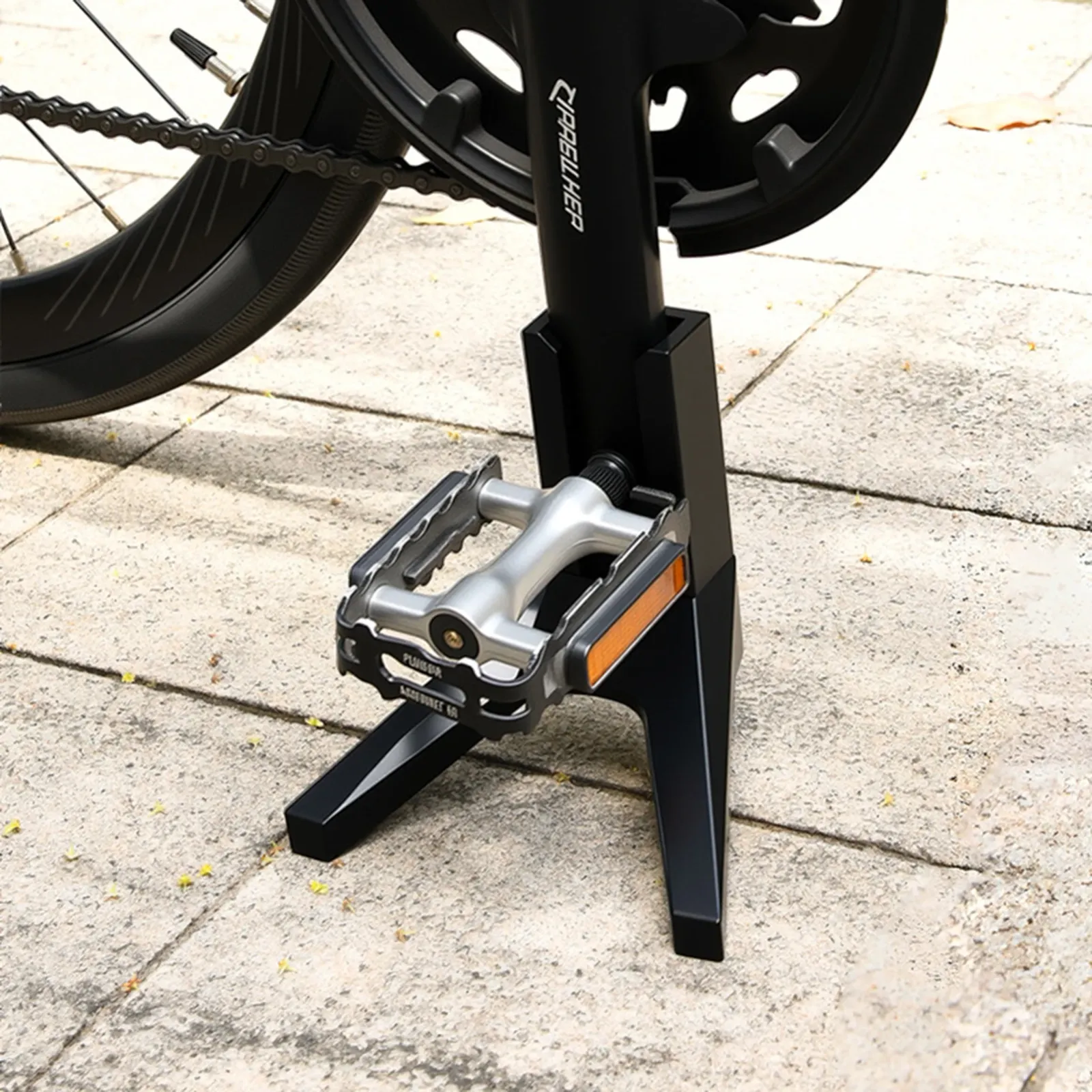 Béquille de vélo, détail