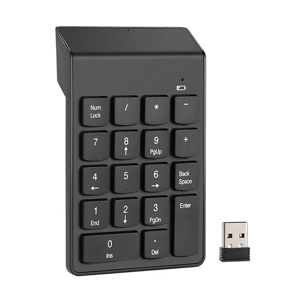 Pavé numérique sans fil 2,4 GHz 18 touches pour comptabilité et finance, compatible ordinateur portable 7