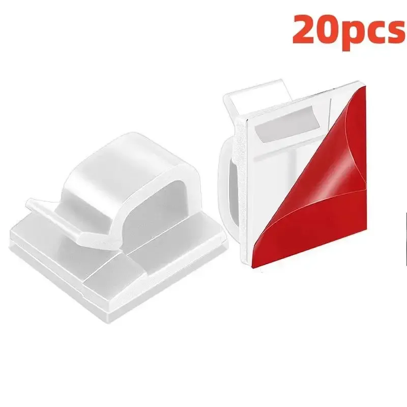10/20/50 pièces, serre-câbles auto-adhésifs, supports d'enroulement pour câbles, organisateur de câbles, pince pour chargeur, pince pour câble de données, accessoire de rangement pour câbles, accessoire de bureau. 9