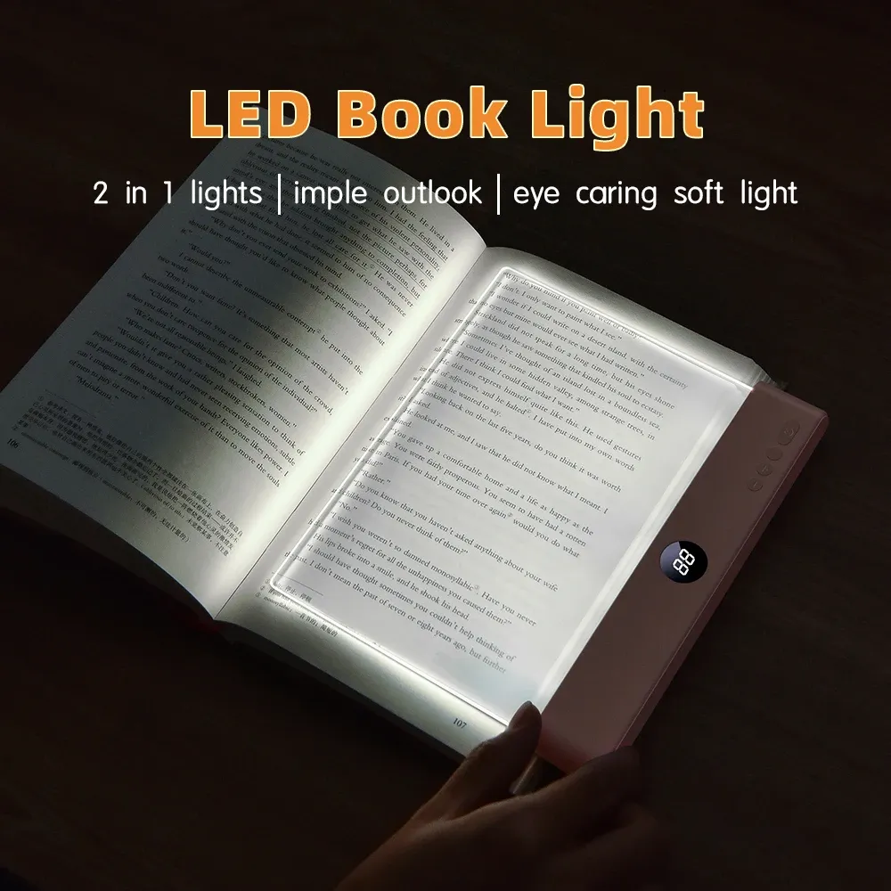 Lampe de lecture LED rechargeable par USB, 3 températures de couleur, 1200 mAh, avec minuterie et protection des yeux