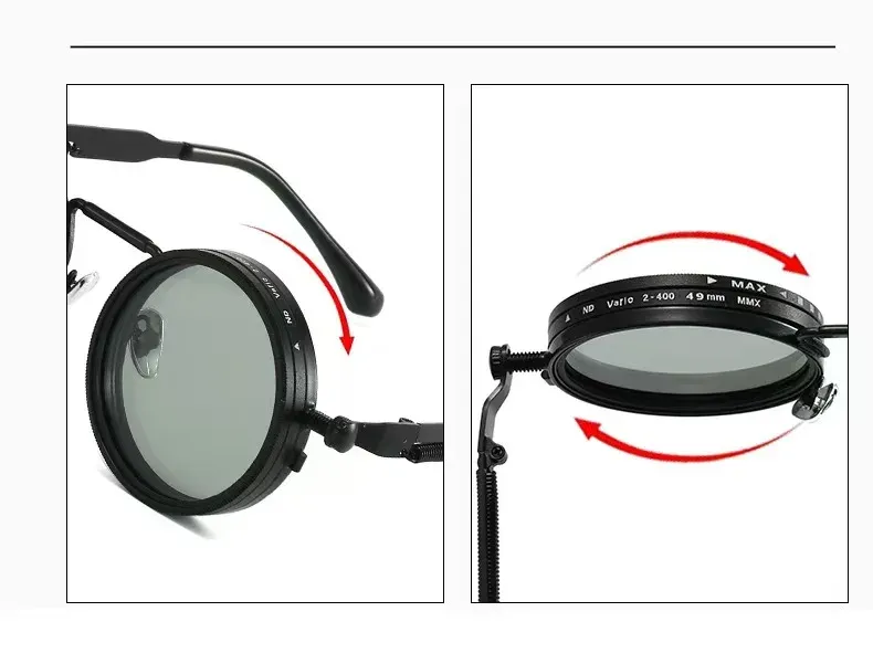 Détail du design des lunettes rétro