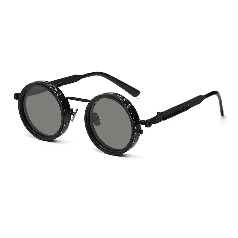 Lunettes de soleil rondes polarisées ND9 à gradation réglable, style rétro punk, mixtes, protection UV400 8