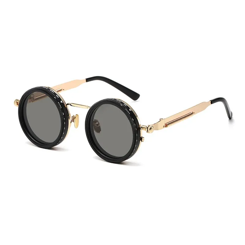 Lunettes de soleil rondes polarisées ND9 à gradation réglable, style rétro punk, mixtes, protection UV400 9