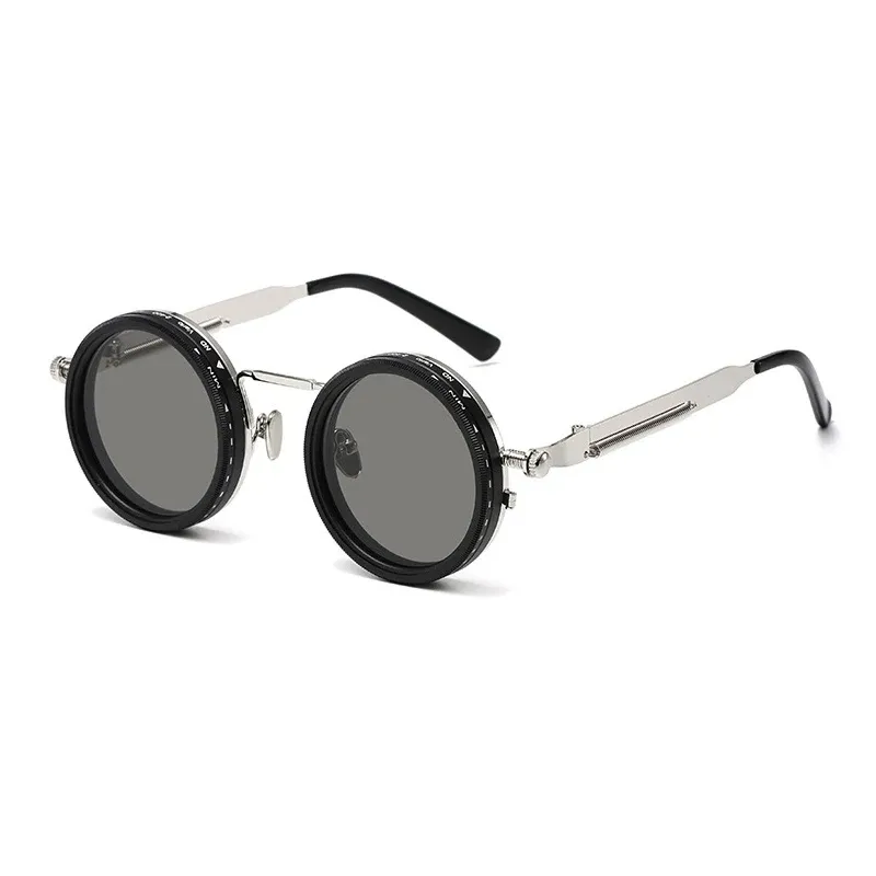 Lunettes de soleil rondes polarisées ND9 à gradation réglable, style rétro punk, mixtes, protection UV400 7