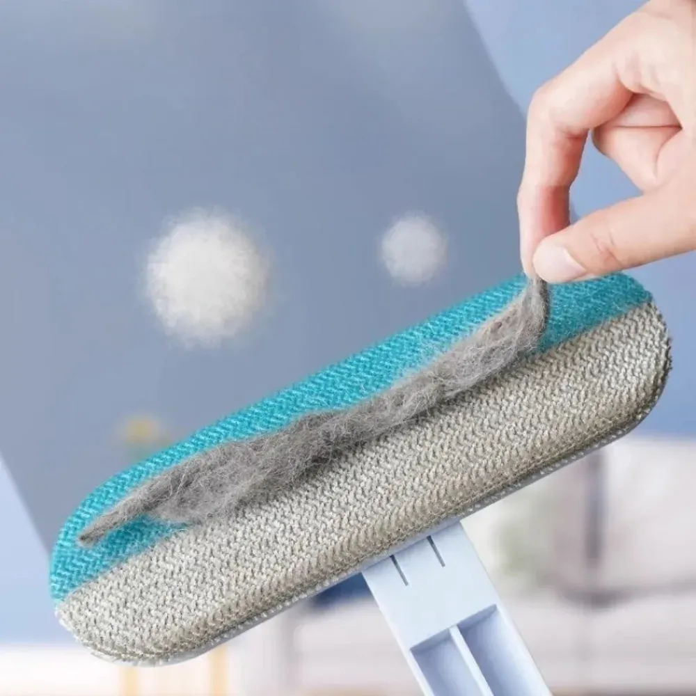 Brosse de nettoyage de vitres 4 en 1 détachable, avec brosse en maille et raclette, usage sec et humide, pour l'entretien quotidien des fenêtres 2