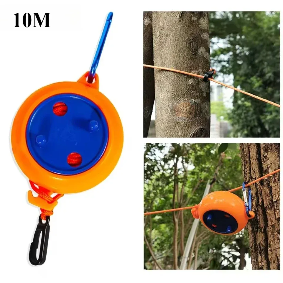 Corde à linge rétractable 10 m pour extérieur, anti-dérapante et coupe-vent, idéale pour hôtel et camping - Image 1