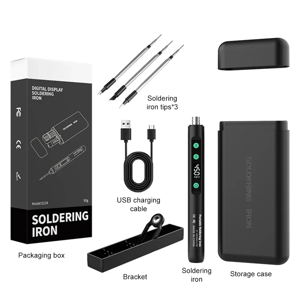 Kit de fer à souder numérique Type-C 8-15 W à température réglable 16