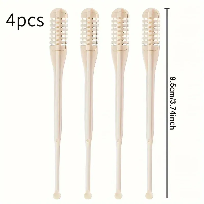Ensemble de tondeuse manuelle pour poils d'oreilles et de nez, sans batterie, facile à nettoyer, 4 pièces 3