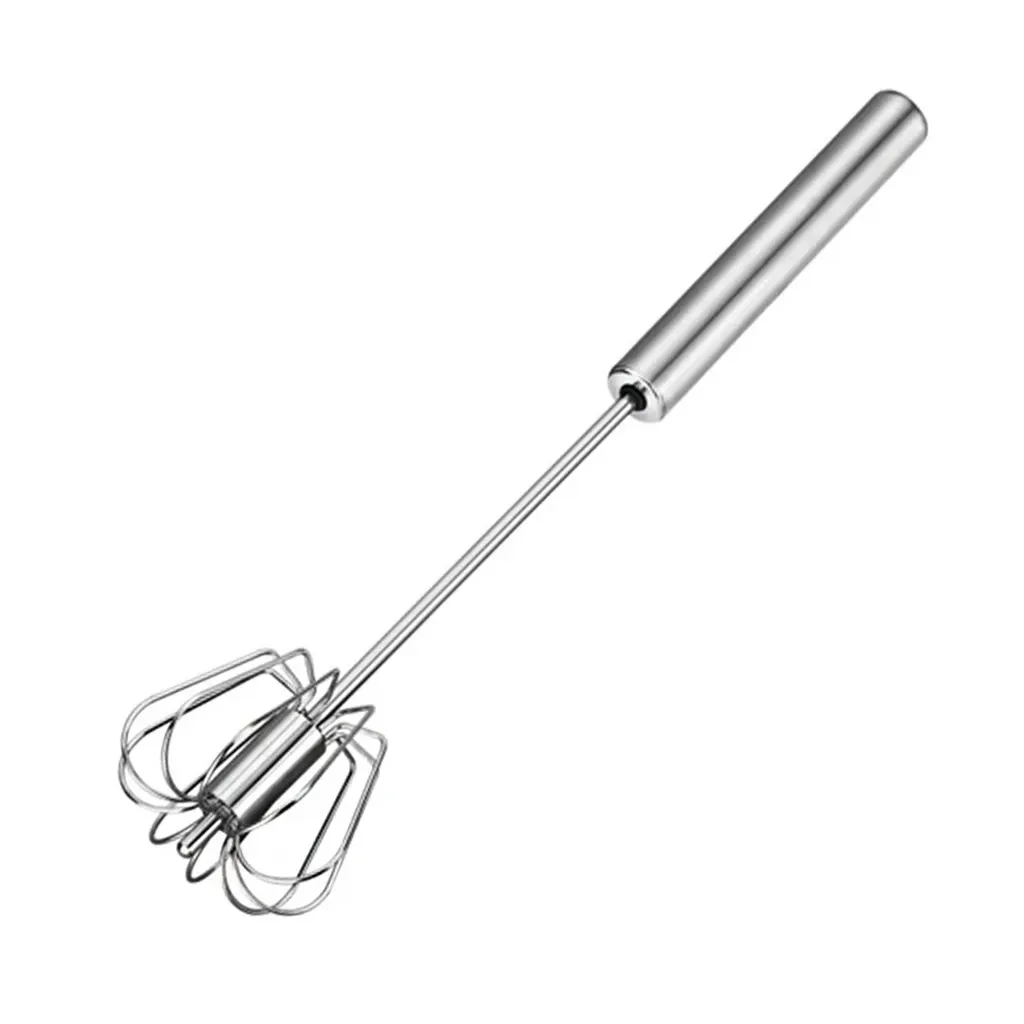 Batteur à œufs semi-automatique en acier inoxydable, fouet auto-rotatif pour crème et préparations de cuisine 7