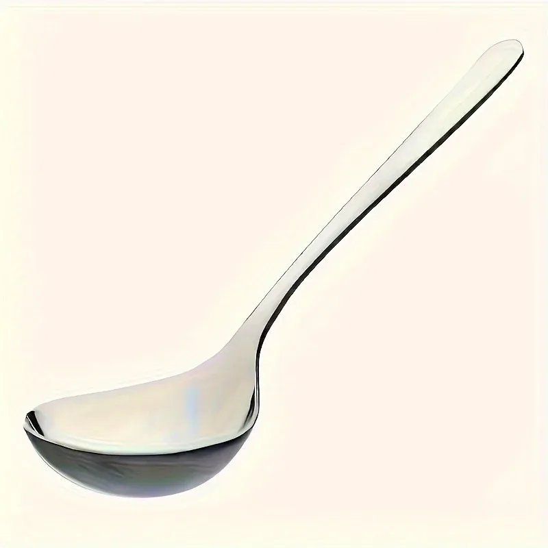 Cuillères de service en acier inoxydable robustes, lot de 2, résistantes à la rouille, à long manche, idéales pour la soupe et le ragoût 6