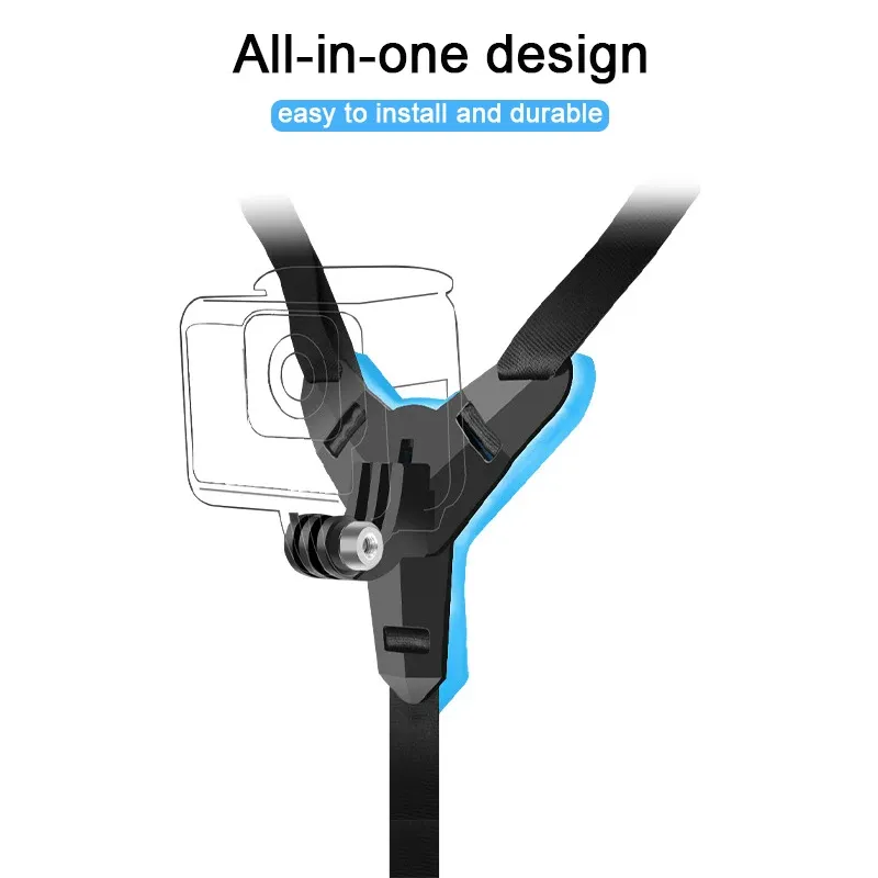 Support de menton avant pour casque de moto, support de caméra pour GoPro Hero, DJI Osmo Action et Insta360, accessoire de caméra d'action, sangle de casque 2
