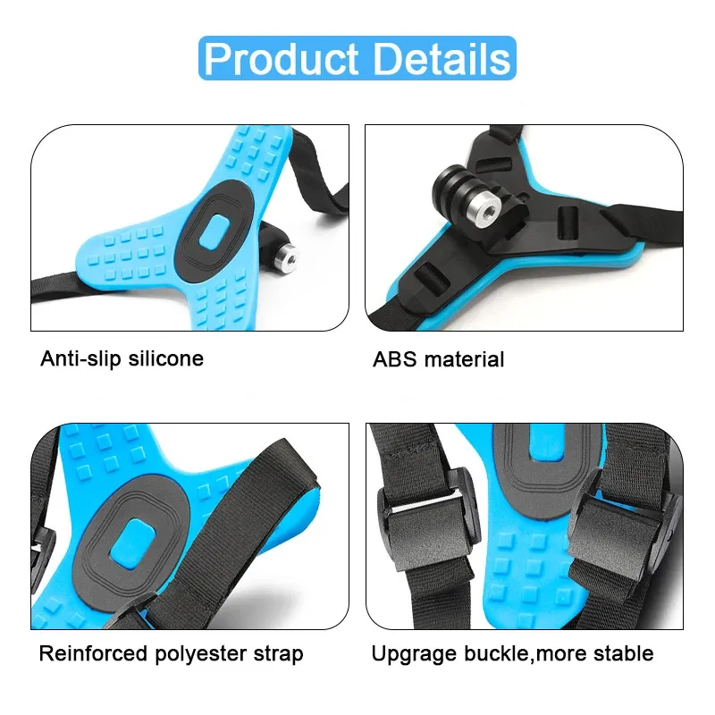 Support de menton avant pour casque de moto, support de caméra pour GoPro Hero, DJI Osmo Action et Insta360, accessoire de caméra d'action, sangle de casque 4