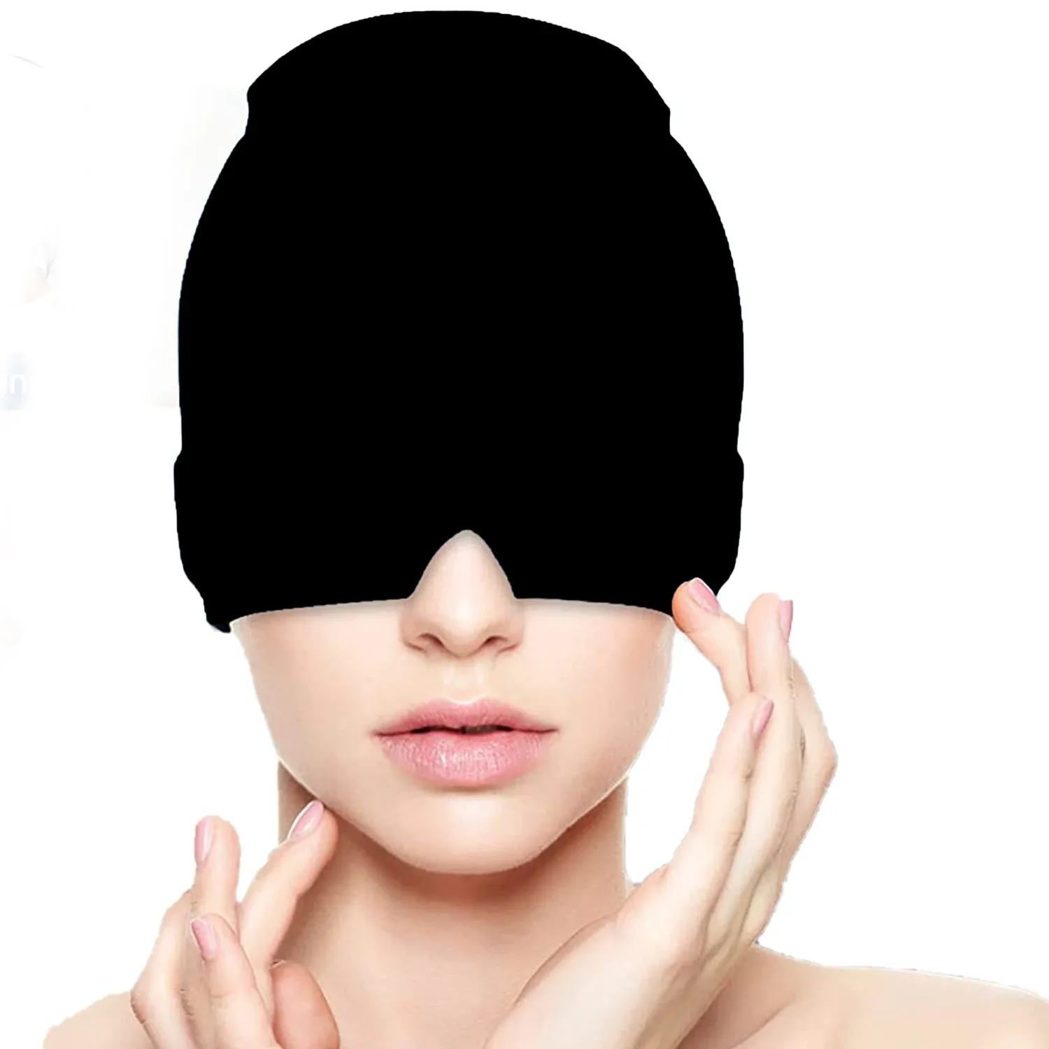 Bonnet en gel réfrigérant pour migraine : thérapie chaud et froid avec masque pour les yeux et massage de pression 9