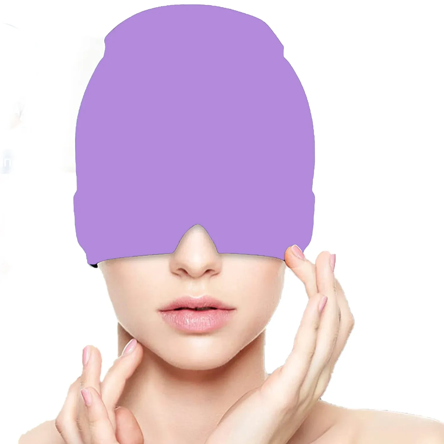 Bonnet en gel réfrigérant pour migraine : thérapie chaud et froid avec masque pour les yeux et massage de pression 7