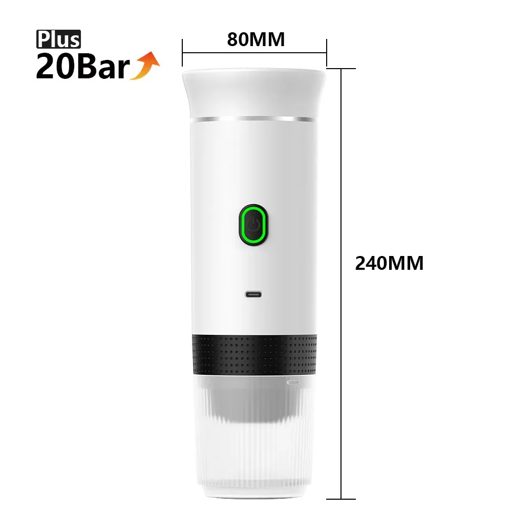 Machine à expresso portable sans fil 3 en 1 pour voiture, maison et camping, compatible capsules et café moulu 9