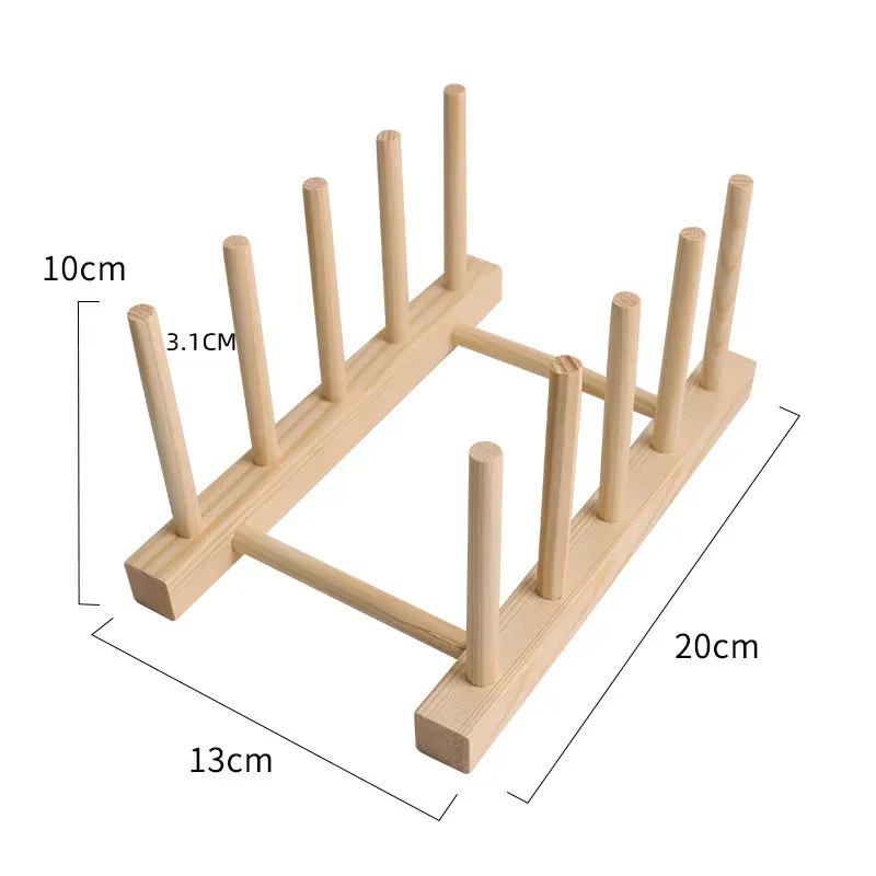 Organisateur de cuisine en bois multifonction pour assiettes, couvercles, tasses et livres 8