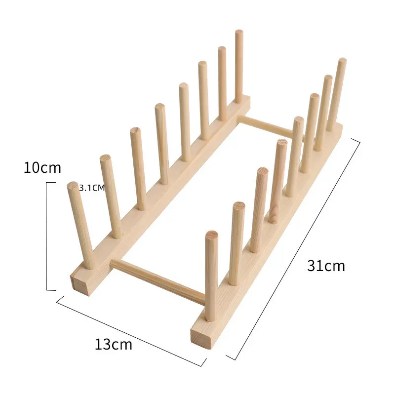 Organisateur de cuisine en bois multifonction pour assiettes, couvercles, tasses et livres 11
