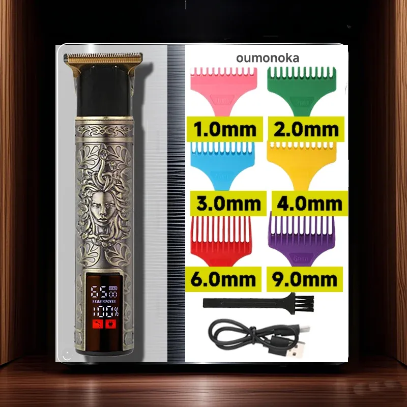 Tondeuse électrique sans fil vintage et portable, à recharge rapide USB 11