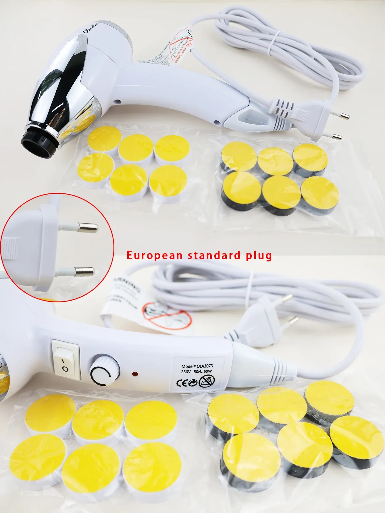OLASALON Appareil électrique anti-callosités pour les pieds, étanche, kit de soin des pieds pour pédicure, prise européenne 230 V 3