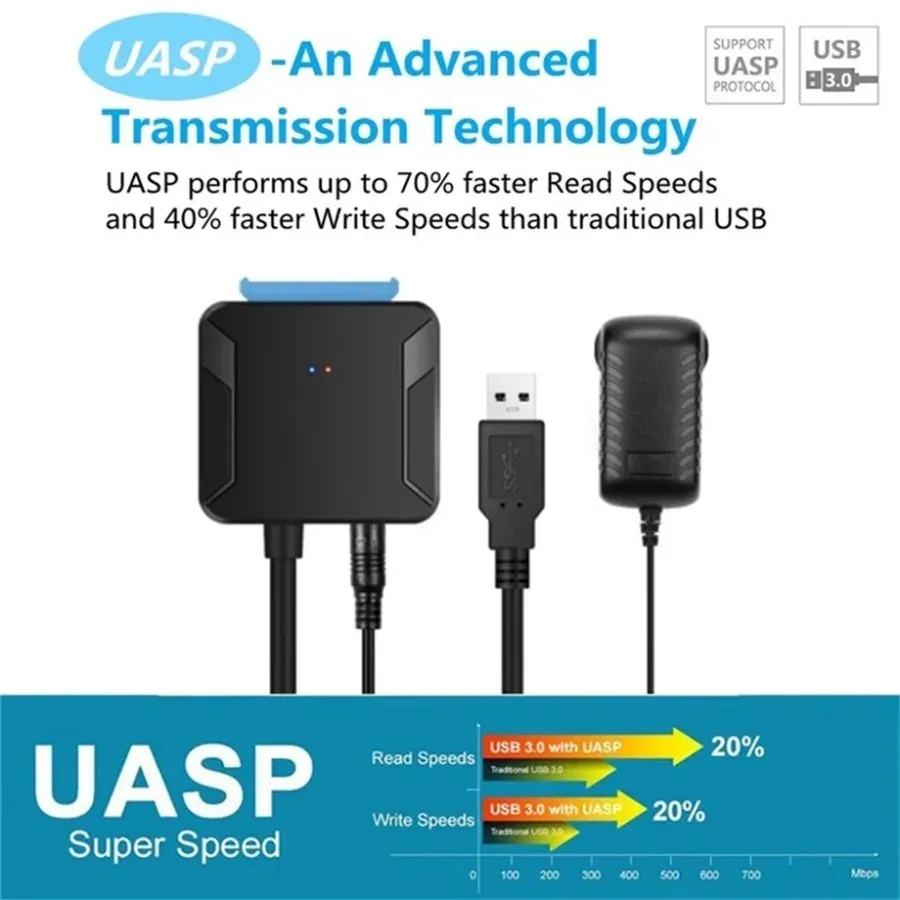 Adaptateur USB 3.0 vers SATA, détails de connexion