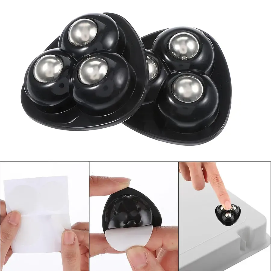 Mini roulettes auto-adhésives pivotantes à 360° en acier inoxydable pour seau à vadrouille 2